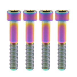 Ruifu M8x20 25 30 35 40 45 50 60 70mm DIN912 Titanium Alloy Grade 5 Hex Socket Cap Bolts Pack of 4 (M8x45mm, in Rainbow)