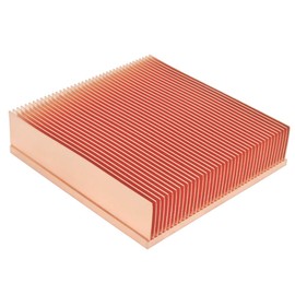 Pure Copper Heatsink 3.15" x 3.15" x 0.79"/80mm x 80mm x 20mm Heat Sink Radiator Cooling Skiving Fin Circuit Board Cooler for Electronic Chip LED Power Amplifier