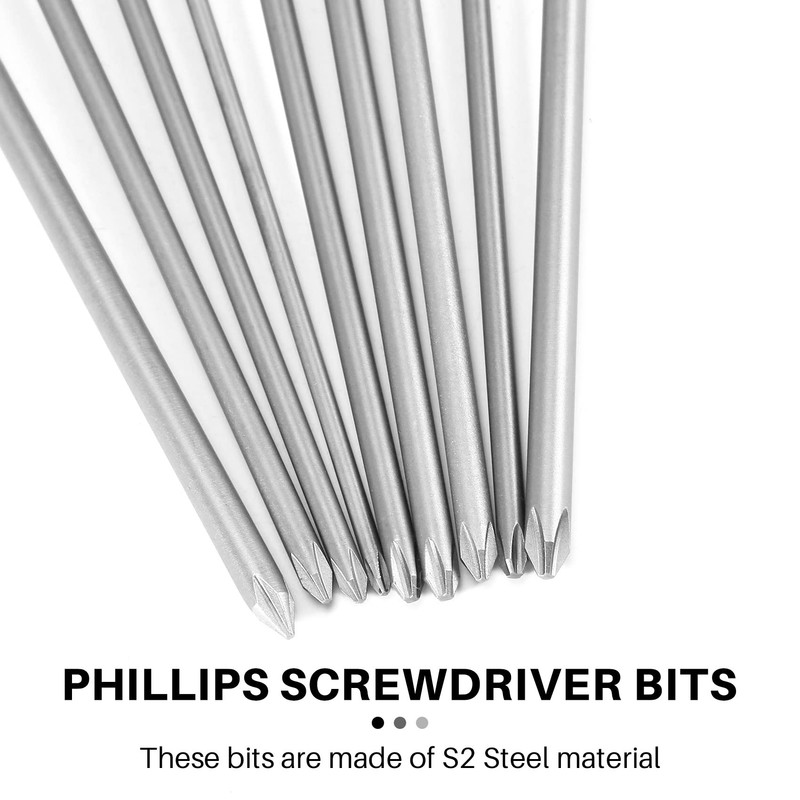 Lobamop 9 Pieces 1/4 200 mm Ph1 Ph2 Magnetic Long