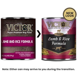 Victor Lamb & Rice Formula “Pate” Dog Food - Canned, 12/13.2 Oz. Cans