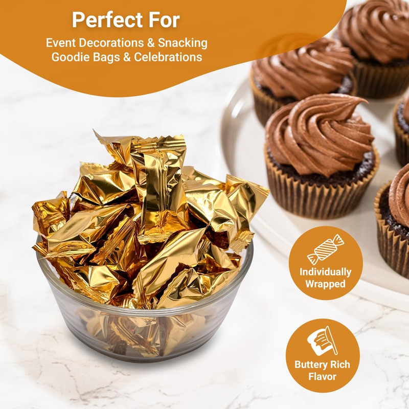 Gold Buttermints (Approx. 60 Count) - Butter Mints Individually Wrapped,