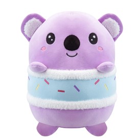 VFM - Koala S'More Soft Toy Animal Food Plush Cuddly Marshmallow Fluffy Stuffed Toy Plush Toy Cute Stuffed Plushie, Gifts for Birthday, Valentine's Day Chirstmas - 28cm Purple