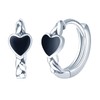 Yumilok Women's Earrings Heart Chain Hoop Earrings Small Epoxy 925