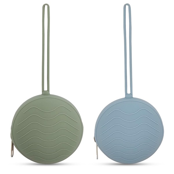 HippoBaby Silicone Pacifier Case, 2 Pack, Portable Diaper Bag Storage