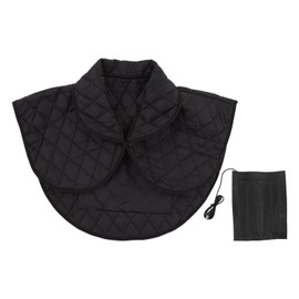 Shoulder Heating Pad Cold Proof Polyester Fiber USB Power Supply Unisex Electric Heated Shawl for Winter Black