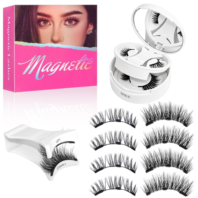 Pestañas Magnéticas Reutilizables 2 Pares, Kit con Aplicador, Sin Pegamento,