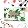 INFUNLY 4PCS Cartoon Sloth Canvas Cosmetic Bags Green Leaf Canvas