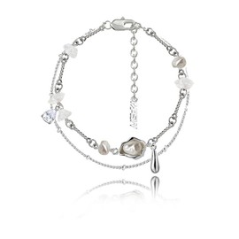 Fashion Adjustable women's bracelet, exquisite Pearl Bracelet (M1970), 6.3 inches (160 mm) +1.57 inches (40mm), Brass, no gemstone