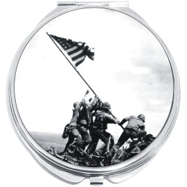 NewCharms Soldiers American Flag Compact with Mirrors - Perfect for your Pocket or Purse