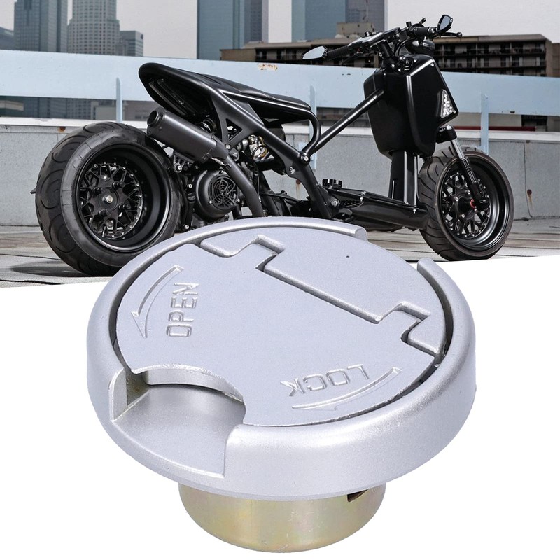 Gas Tank Cap Replacement Tank Cap Silver with 2 Keys