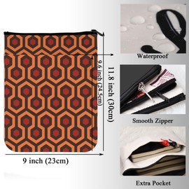 MAOFAED Horror Movie Inspired Gift Horror Movie Lover Gift Book Sleeve With Zipper Book Protector For Book Lover (the shining red)