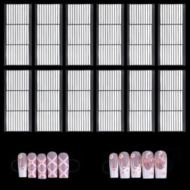 12 Sheets Double Sided Nail Tape, 360 PCS Double Sided Press on Nail Tape, Nail Tape for Nail Art, Double Sided Nail Display Strip for Nail Packaging Nail Storage Nail Display Nail Salon Supplies
