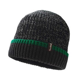 DexShell Waterproof Windproof Cuffed Beanie, Green Edge Stripe - S/M