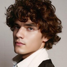 Siudus Brown Curly Short Wigs for Men Layer Synthetic Fibre Hair Wig for Daily Party Use