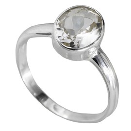 I-be, Rock Crystal Gemstone Ring 925 Sterling Silver 100722/8x10, Paper, rock crystal