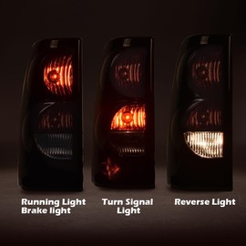 PIT66 Tail Lights Assembly Pair Compatible with Chevy Silverado 2003-2006 Rear Light Lamp Smoke Left And Right,With Harness Dark lens