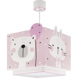 Dalber 63112S E27 Children's Bedroom Pendant Light Ceiling Light Children's Room Baby Jungle Animals Pink