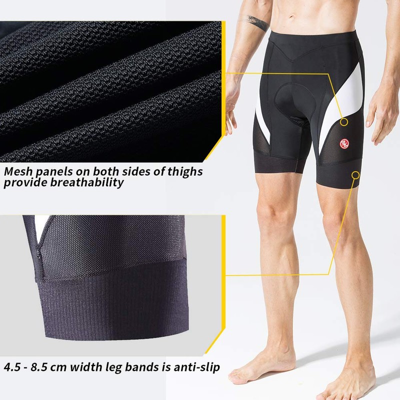 Souke Sports Men’s 4D Padded Cycling Shorts - Breathable &