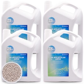 Wisesorb 4 Gallon 4A Molecular Sieve Desiccant Beads, 30 LBS Dehumidifier Moisture Absorbers, 4 Pack of 1 Gallon (7.5 LBS)