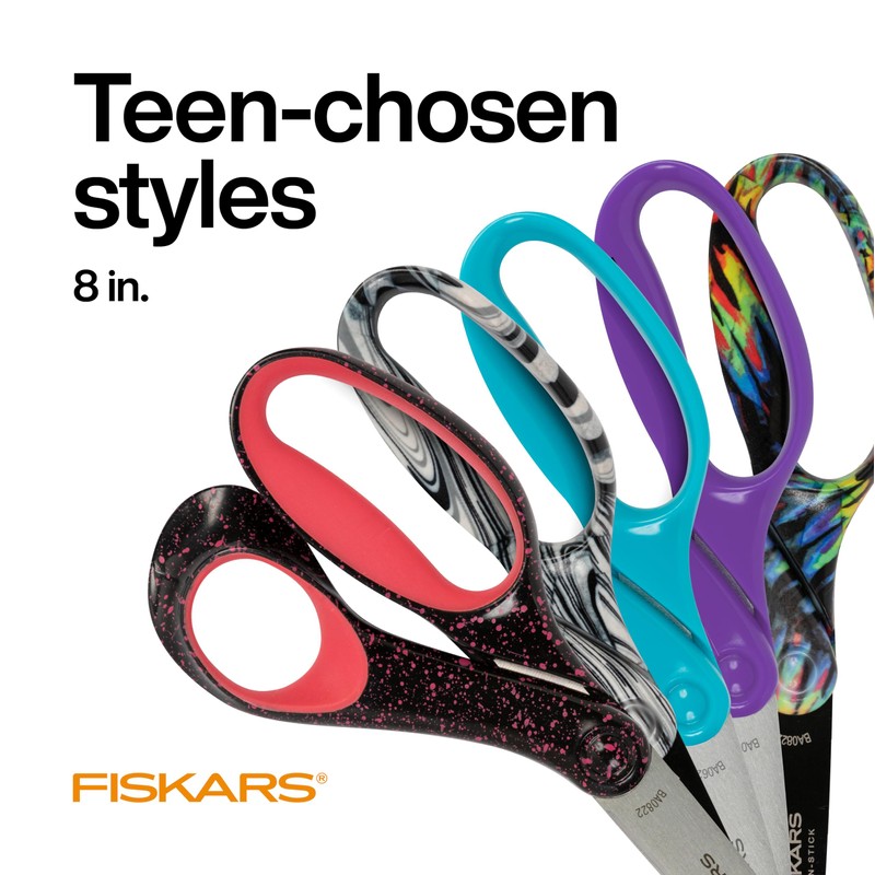 Fiskars 8" Left-Handed Softgrip Teen Scissors for Ages 15+ -