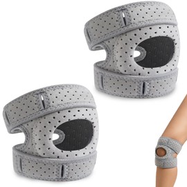 Vilntrosia 2 Pack Adjustable Knee Support Sleeves, Perfect for Sports Use in Football, Running, and More, Fits Upper Knee, Ideal Sports Knee Brace for Adults