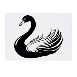 'Swan Side View' Temporary Tattoo - Water Resistant, Skin-Safe, Non-Toxic Transfer (TO00077887)