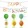 HDGSAFD 1 Set of Birthday Flags and 12 Animal Balloons