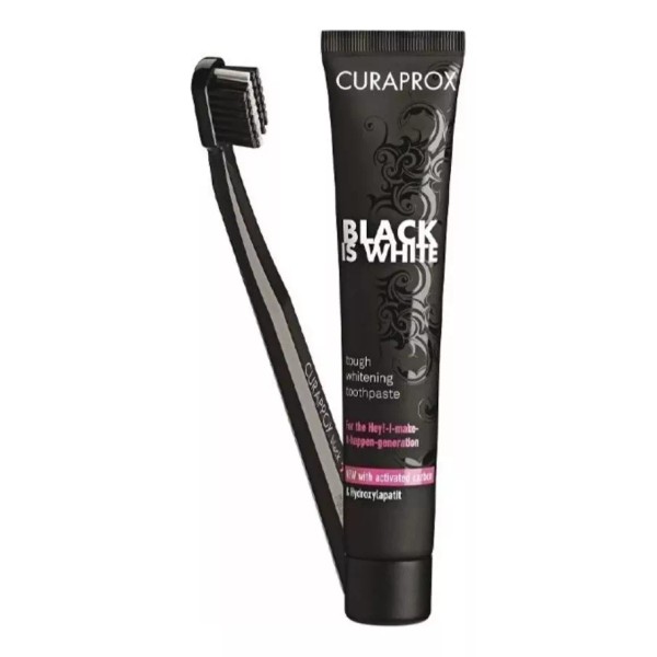 Curaprox Pasta + Cepillo Curaprox Black Is White Con Carbón Activado