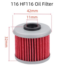 12 PCS 116 HF116 Oil Filter Compatible with ATV Honda TRX450R CRF250X CRF450X CRF150F CRF450X Replaces 15412-MEN-671 2521231 Oil Filter,Compatible with Husqvarna TE310 TE250 8000 A7019