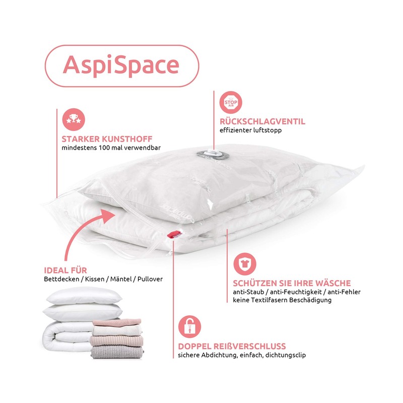 Compactor Aspispace Space Saving Medium Vacuum Storage Bag for 1