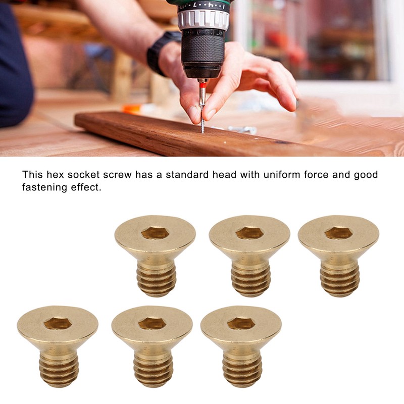 50Pcs Flat Hex Socket Screw M3 Pure Copper Countersunk Head