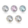 FIFTH CUE 14G Round Prong Set CZ Center w/CZ Around