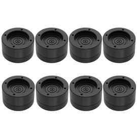 DEWEL Anti-Vibration Rubber Pads for Washing Machines, Height Adjustment, Risers, Pedestal, Black, Set of 8, Foot Pads, Washing Machine Anti-Vibration Pads for Appliances, Height Adjustment, Noise Reduction, Noise Prevention, Stackable