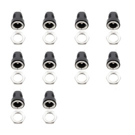 Imoumou DC Panel Socket 5.5 x 2.1 mm DC Power Jack Socket with Union Nut, DC022B, Arduino Socket Pack of 10