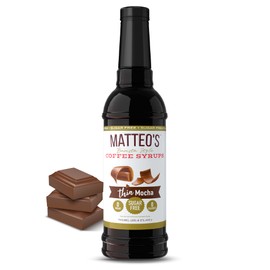 Matteo's Barista Style Sugar Free Coffee Syrup - Coffee Flavoring Syrup with No Sugar, Keto-Friendly, Sweet Flavour & Syrups For Coffee Drinks & Baking Pastries at Home or Work - Mocha, 25.4 Oz, 1-pk