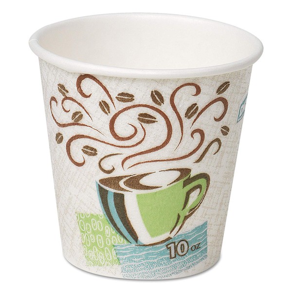 Dixie PerfecTouch 10 oz. Insulated Paper Hot Coffee Cup by GP PRO (Georgia-Pacific); Coffee Haze; 5310DX; 500 Count (25 Cups Per Sleeve; 20 Sleeves Per Case)