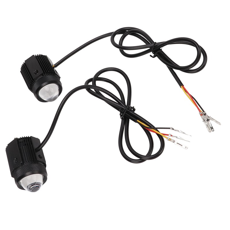 Pair Motorcycle LED Spotlight High Low Beam Yellow White Light