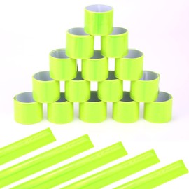 JSMTKJ 20 pieces reflective bands, snap bracelets, reflective snap bracelet, ideal for children, joggers and cyclists