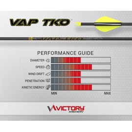 Victory Archery VAP TKO 0.166" Micro Diameter Hunting Arrow (Spine: 350, 6 Pack Fletched, Straightness ± 0.006 - Sport - Red)