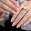 Short Almond Press on Nails White Ombre Fake Nails with