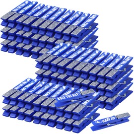 Kigeli 120 Pcs Spirit Clips Cheer Pins Decoration Cheerleader Gifts Clothes Pins for Backpacks Competition Glittered for Team Cheer Gifts Stuff Supplies Party Favors Accessories Bulk (Blue, Silver)