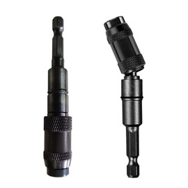 2Pcs Pivoting Bit Tip Holder - 1/4" Hex Quick Release Magnetic Knuckle Bits Holder Extender for Screwdriver Bits Drill Extension Attachment