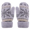 Winter Warm Mittens for Women Men - Soft-Double Layer-Snowflake Cold