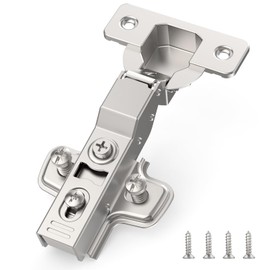 Furniware Set of 2 Middle Stop Cabinet Hinges, Opening Angle 110° with Hydraulic Spring, Perfect Soft Close Kitchen Cabinet Hinges, Pot Drilling Distance 45 mm, for Wardrobe, Kitchen Cupboard