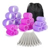 33pcs Hair Rulos Tubos Plástica Para Cabello Autoadheribles Rojo Y