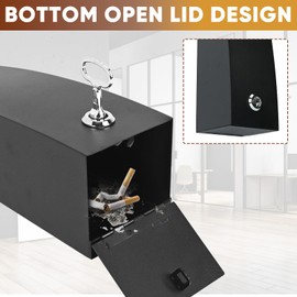 RDUIGT Wall Mounted Trash Receptacle, Metal Trash Can for Outside, Easy to Clean, Commercial Garbage Can for Patio Office Cafe Hotel Street