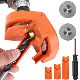 Yuentoen Drill Bit Sharpener, Multipurpose Drill Bit Grinding Sharpener with 2 Grinding Wheels, Power Drill Bit Sharpener for All Bits(Orange)