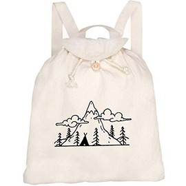 Azeeda 'Tipi Mountain Landscape' Canvas Rucksack/Backpack (RK00009752)