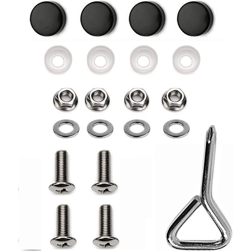 American Flag 3D Embossed Motorcycle Metal License Plate Frame (Gray