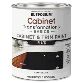 Rust-Oleum 372012 Transformations Basics Cabinet & Trim Paint, Quart, Black 32 Fl Oz (Pack of 1)